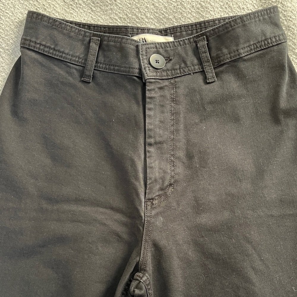 NWOT Zara Black Wide Leg Pants - Picture 3 of 6